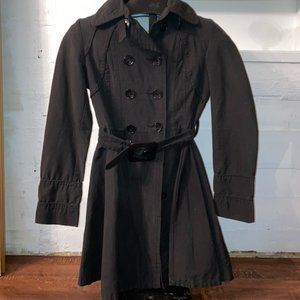 soia and kyo belated button up trench coat.